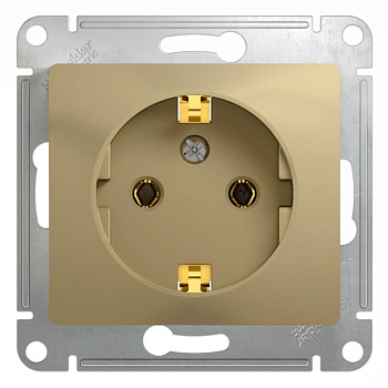 Механизм розетки 1-м СП Glossa 16А IP20 с заземл. титан SchE GSL000443