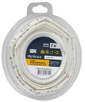 Трубка термоусадочная ТТУ нг-LS 4/2 бел. (уп.2м) IEK UDR12-004-002-002-K01-T Трубка термоусадочная ТТУ нг-LS 4/2 бел. (уп.2м) IEK UDR12-004-002-002-K01-T