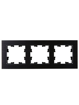 Рамка 3-м BRITE РУ-3-1-БрЧ металл черн. IEK BR-M32-M-K02
