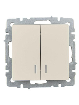 Выключатель 2-кл. СП BRITE ВС10-2-1-БрКр 10А с инд. беж. IEK BR-V20-1-10-K10