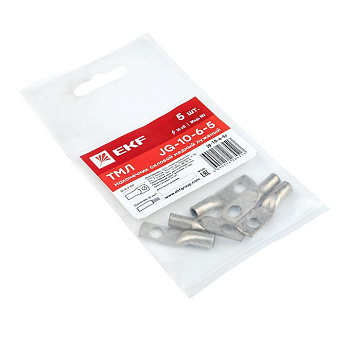 Наконечник силовой медный луженый JG-10-6-5 (ТМЛ) (уп.5шт) EKF jg-10-6-5r Наконечник силовой медный луженый JG-10-6-5 (ТМЛ) (уп.5шт) EKF jg-10-6-5r