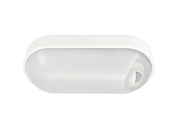 Светильник светодиодный WP 15 C 12W OP 840 W10L22 WH MDM 220х106х60мм 12Вт 4000К IP54 ЖКХ овал. пылевлагозащ. с датчиком движ. бел. Русский Свет 15071524500