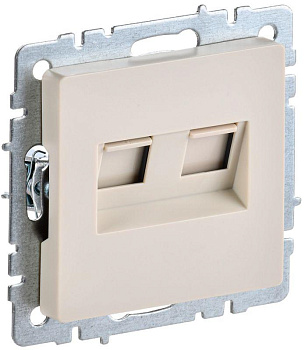 Розетка компьютерная двойная СП RJ45 кат.5E BRITE РК10-2-БрКр беж. IEK BR-K20-1-K10 Розетка компьютерная двойная СП RJ45 кат.5E BRITE РК10-2-БрКр беж. IEK BR-K20-1-K10