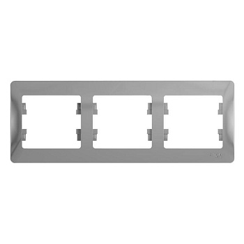 Рамка 3-м Glossa горизонт. алюм. SchE GSL000303