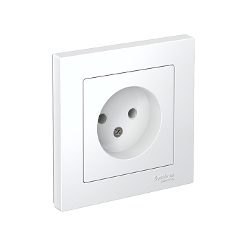 Розетка 1-м СП AtlasDesign 16А IP20 без заземл. в сборе бел. SchE ATN000140