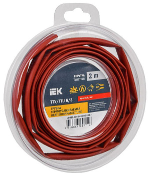 Трубка термоусадочная ТТУ нг-LS 6/3 красн. (уп.2м) IEK UDR12-006-003-002-K04-T Трубка термоусадочная ТТУ нг-LS 6/3 красн. (уп.2м) IEK UDR12-006-003-002-K04-T