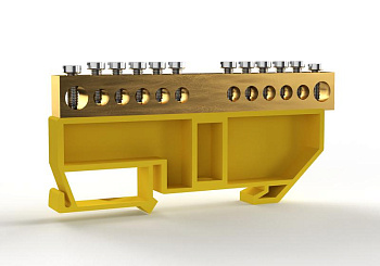 Шина PE "земля" на DIN-изоляторе 8х12мм 12 отвер. латунь TOKOV ELECTRIC TKE-BCB-812-12-DIN/PE  Шина PE "земля" на DIN-изоляторе 8х12мм 12 отвер. латунь TOKOV ELECTRIC TKE-BCB-812-12-DIN/PE