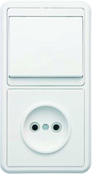 Блок БКВР-037 Бэлла (1-кл. выкл. + розетка) Кунцево 5815